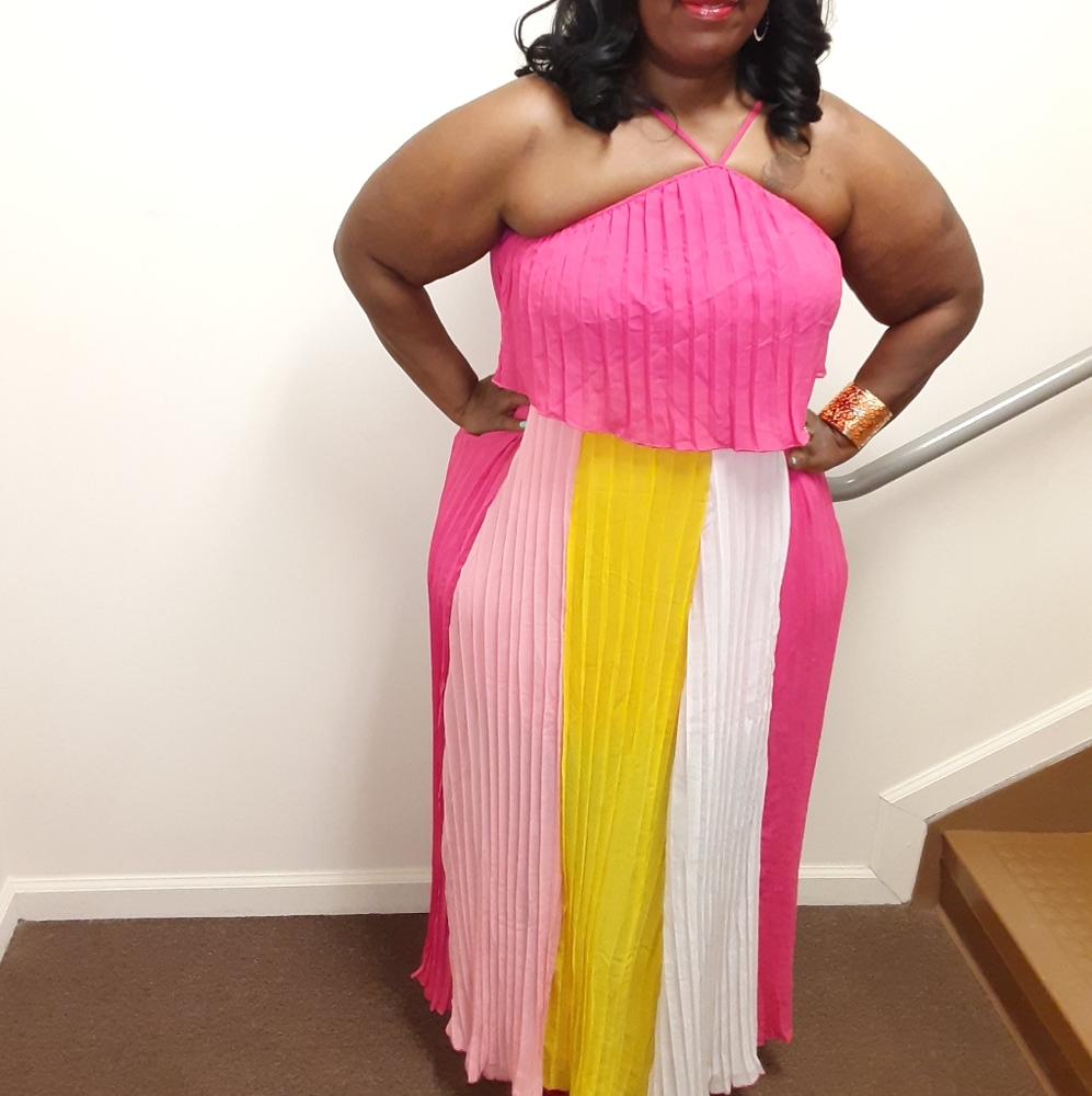 🆕️Multicolored Panel Colored Maxi Dress